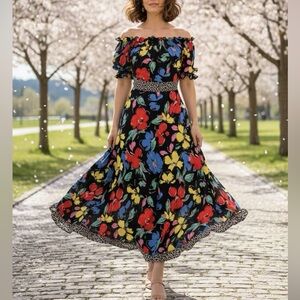 Rixo for Target Floral Off-Shoulder Maxi Dress